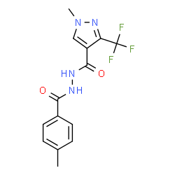ChemSpider 2D Image | 1-Methyl-N'-(4-methylbenzoyl)-3-(trifluoromethyl)-1H-pyrazole-4-carbohydrazide | C14H13F3N4O2