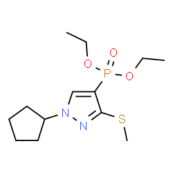 ChemSpider 2D Image | Diethyl [1-cyclopentyl-3-(methylsulfanyl)-1H-pyrazol-4-yl]phosphonate | C13H23N2O3PS