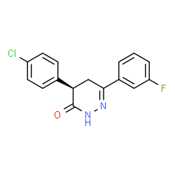 ChemSpider 2D Image | (4R)-4-(4-Chlorophenyl)-6-(3-fluorophenyl)-4,5-dihydro-3(2H)-pyridazinone | C16H12ClFN2O