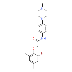 ChemSpider 2D Image | 2-(2-bromo-4,6-dimethylphenoxy)-N-(4-(4-methylpiperazin-1-yl)phenyl)acetamide | C21H26BrN3O2