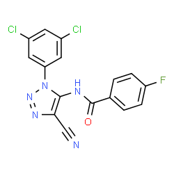 ChemSpider 2D Image | N-[4-Cyano-1-(3,5-dichlorophenyl)-1H-1,2,3-triazol-5-yl]-4-fluorobenzamide | C16H8Cl2FN5O