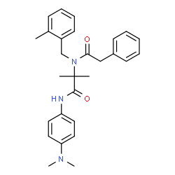 ChemSpider 2D Image | N-[4-(dimethylamino)phenyl]-2-methyl-2-[(2-methylbenzyl)(2-phenylacetyl)amino]propanamide | C28H33N3O2