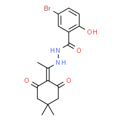 ChemSpider 2D Image | 5-Bromo-N'-[1-(4,4-dimethyl-2,6-dioxocyclohexylidene)ethyl]-2-hydroxybenzohydrazide | C17H19BrN2O4