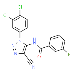 ChemSpider 2D Image | N-[4-Cyano-1-(3,4-dichlorophenyl)-1H-1,2,3-triazol-5-yl]-3-fluorobenzamide | C16H8Cl2FN5O