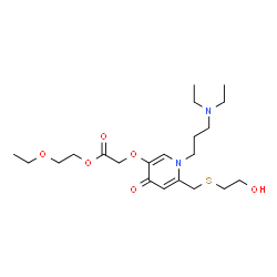 ChemSpider 2D Image | 2-Ethoxyethyl [(1-[3-(diethylamino)propyl]-6-{[(2-hydroxyethyl)sulfanyl]methyl}-4-oxo-1,4-dihydro-3-pyridinyl)oxy]acetate | C21H36N2O6S