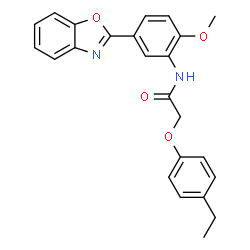 ChemSpider 2D Image | N-[5-(1,3-Benzoxazol-2-yl)-2-methoxyphenyl]-2-(4-ethylphenoxy)acetamide | C24H22N2O4