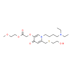 ChemSpider 2D Image | 2-Methoxyethyl [(1-[4-(diethylamino)butyl]-6-{[(2-hydroxyethyl)sulfanyl]methyl}-4-oxo-1,4-dihydro-3-pyridinyl)oxy]acetate | C21H36N2O6S