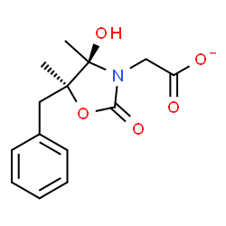 ChemSpider 2D Image | [(4R,5S)-5-Benzyl-4-hydroxy-4,5-dimethyl-2-oxo-1,3-oxazolidin-3-yl]acetate | C14H16NO5