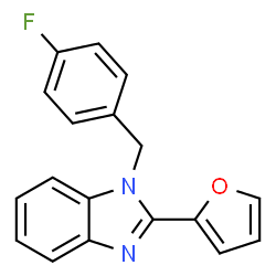 ChemSpider 2D Image | 1-(4-Fluorobenzyl)-2-(2-furyl)-1H-benzimidazole | C18H13FN2O