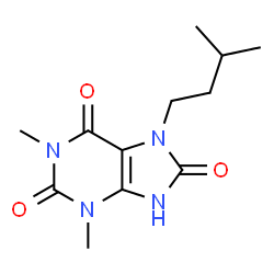 ChemSpider 2D Image | 1,3-Dimethyl-7-(3-methylbutyl)-7,9-dihydro-1H-purine-2,6,8(3H)-trione | C12H18N4O3
