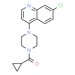 ChemSpider 2D Image | [4-(7-Chloro-4-quinolinyl)-1-piperazinyl](cyclopropyl)methanone | C17H18ClN3O