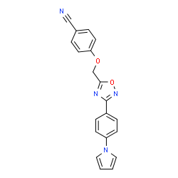 ChemSpider 2D Image | Benzonitrile, 4-[3-(4-pyrrol-1-yl-phenyl)-[1,2,4]oxadiazol-5-ylmethoxy]- | C20H14N4O2