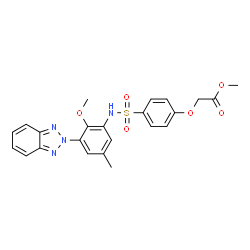 ChemSpider 2D Image | Methyl (4-{[3-(2H-benzotriazol-2-yl)-2-methoxy-5-methylphenyl]sulfamoyl}phenoxy)acetate | C23H22N4O6S