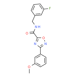 ChemSpider 2D Image | N-(3-Fluorobenzyl)-3-(3-methoxyphenyl)-1,2,4-oxadiazole-5-carboxamide | C17H14FN3O3