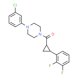 ChemSpider 2D Image | [4-(3-Chlorophenyl)-1-piperazinyl][2-(2,3-difluorophenyl)cyclopropyl]methanone | C20H19ClF2N2O