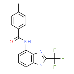 ChemSpider 2D Image | 4-Methyl-N-[2-(trifluoromethyl)-1H-benzimidazol-4-yl]benzamide | C16H12F3N3O