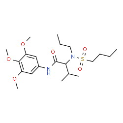 ChemSpider 2D Image | N~2~-(Butylsulfonyl)-N~2~-propyl-N-(3,4,5-trimethoxyphenyl)valinamide | C21H36N2O6S