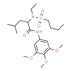 ChemSpider 2D Image | N~2~-(Butylsulfonyl)-N~2~-ethyl-N-(3,4,5-trimethoxyphenyl)leucinamide | C21H36N2O6S