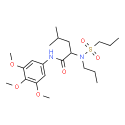 ChemSpider 2D Image | N~2~-Propyl-N~2~-(propylsulfonyl)-N-(3,4,5-trimethoxyphenyl)leucinamide | C21H36N2O6S