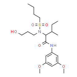 ChemSpider 2D Image | N~2~-(Butylsulfonyl)-N-(3,5-dimethoxyphenyl)-N~2~-(3-hydroxypropyl)isoleucinamide | C21H36N2O6S