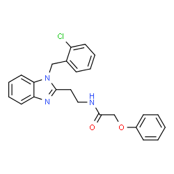 ChemSpider 2D Image | N-{2-[1-(2-Chlorobenzyl)-1H-benzimidazol-2-yl]ethyl}-2-phenoxyacetamide | C24H22ClN3O2