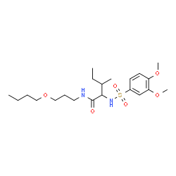 ChemSpider 2D Image | N-(3-Butoxypropyl)-N~2~-[(3,4-dimethoxyphenyl)sulfonyl]isoleucinamide | C21H36N2O6S