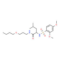 ChemSpider 2D Image | N-(3-Butoxypropyl)-N~2~-[(2,4-dimethoxyphenyl)sulfonyl]leucinamide | C21H36N2O6S