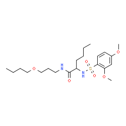 ChemSpider 2D Image | N-(3-Butoxypropyl)-N~2~-[(2,4-dimethoxyphenyl)sulfonyl]norleucinamide | C21H36N2O6S