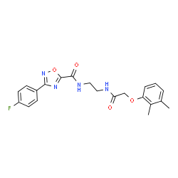 ChemSpider 2D Image | N-(2-{[(2,3-Dimethylphenoxy)acetyl]amino}ethyl)-3-(4-fluorophenyl)-1,2,4-oxadiazole-5-carboxamide | C21H21FN4O4