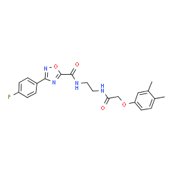 ChemSpider 2D Image | N-(2-{[(3,4-Dimethylphenoxy)acetyl]amino}ethyl)-3-(4-fluorophenyl)-1,2,4-oxadiazole-5-carboxamide | C21H21FN4O4