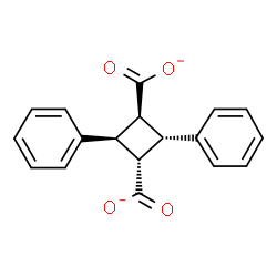 ChemSpider 2D Image | (1R,2R,3S,4S)-2,4-Diphenyl-1,3-cyclobutanedicarboxylate | C18H14O4