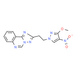 ChemSpider 2D Image | 2-[2-(3-Methoxy-4-nitro-1H-pyrazol-1-yl)ethyl][1,2,4]triazolo[1,5-c]quinazoline | C15H13N7O3