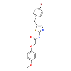 ChemSpider 2D Image | N-[5-(4-Bromobenzyl)-1,3-thiazol-2-yl]-2-(4-methoxyphenoxy)acetamide | C19H17BrN2O3S