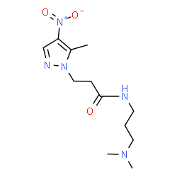 ChemSpider 2D Image | N-[3-(Dimethylamino)propyl]-3-(5-methyl-4-nitro-1H-pyrazol-1-yl)propanamide | C12H21N5O3