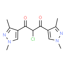 ChemSpider 2D Image | 2-Chloro-1,3-bis(1,3-dimethyl-1H-pyrazol-4-yl)-1,3-propanedione | C13H15ClN4O2