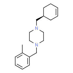 ChemSpider 2D Image | 1-[(1S)-3-Cyclohexen-1-ylmethyl]-4-(2-methylbenzyl)piperazine | C19H28N2