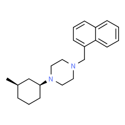 ChemSpider 2D Image | 1-[(1S,3R)-3-Methylcyclohexyl]-4-(1-naphthylmethyl)piperazine | C22H30N2