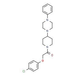 ChemSpider 2D Image | 2-(4-Chlorophenoxy)-1-[4-(4-phenyl-1-piperazinyl)-1-piperidinyl]ethanone | C23H28ClN3O2