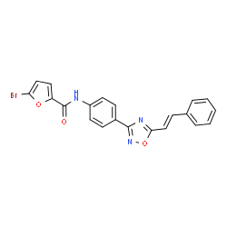 ChemSpider 2D Image | 5-Bromo-N-(4-{5-[(E)-2-phenylvinyl]-1,2,4-oxadiazol-3-yl}phenyl)-2-furamide | C21H14BrN3O3