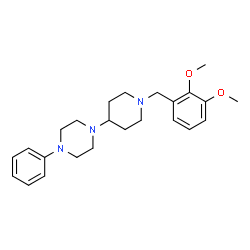 ChemSpider 2D Image | 1-[1-(2,3-Dimethoxybenzyl)-4-piperidinyl]-4-phenylpiperazine | C24H33N3O2