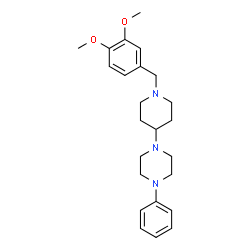 ChemSpider 2D Image | 1-[1-(3,4-Dimethoxybenzyl)-4-piperidinyl]-4-phenylpiperazine | C24H33N3O2
