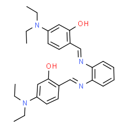 ChemSpider 2D Image | 2,2'-{1,2-Phenylenebis[nitrilo(E)methylylidene]}bis[5-(diethylamino)phenol] | C28H34N4O2