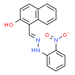 ChemSpider 2D Image | 1-{(E)-[(2-Nitrophenyl)hydrazono]methyl}-2-naphthol | C17H13N3O3
