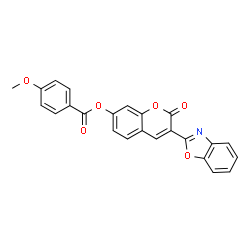 ChemSpider 2D Image | 3-(1,3-Benzoxazol-2-yl)-2-oxo-2H-chromen-7-yl 4-methoxybenzoate | C24H15NO6