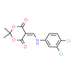 ChemSpider 2D Image | 5-{[(3,4-Dichlorophenyl)amino]methylene}-2,2-dimethyl-1,3-dioxane-4,6-dione | C13H11Cl2NO4