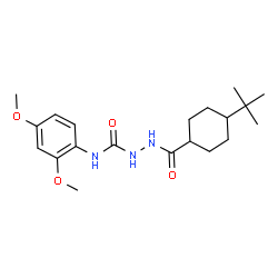 ChemSpider 2D Image | N-(2,4-Dimethoxyphenyl)-2-{[4-(2-methyl-2-propanyl)cyclohexyl]carbonyl}hydrazinecarboxamide | C20H31N3O4