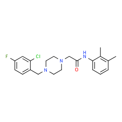 ChemSpider 2D Image | 2-[4-(2-Chloro-4-fluorobenzyl)-1-piperazinyl]-N-(2,3-dimethylphenyl)acetamide | C21H25ClFN3O