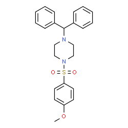 ChemSpider 2D Image | 1-(Diphenylmethyl)-4-[(4-methoxyphenyl)sulfonyl]piperazine | C24H26N2O3S