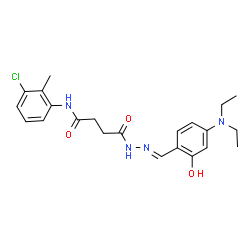 ChemSpider 2D Image | N-(3-Chloro-2-methylphenyl)-4-{(2E)-2-[4-(diethylamino)-2-hydroxybenzylidene]hydrazino}-4-oxobutanamide | C22H27ClN4O3