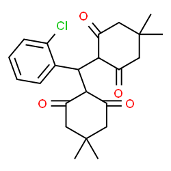 ChemSpider 2D Image | 2,2'-[(2-Chlorophenyl)methylene]bis(5,5-dimethyl-1,3-cyclohexanedione) | C23H27ClO4